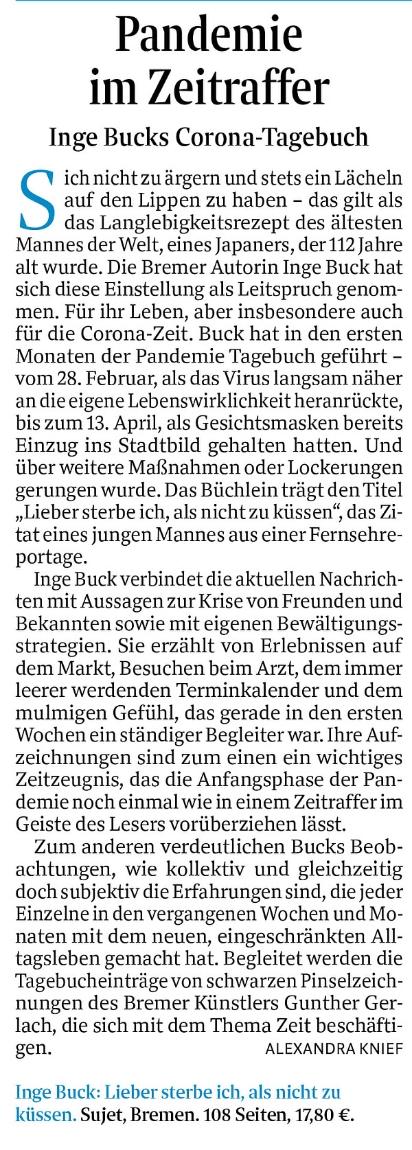 Weserkurier vom 20. August 2020