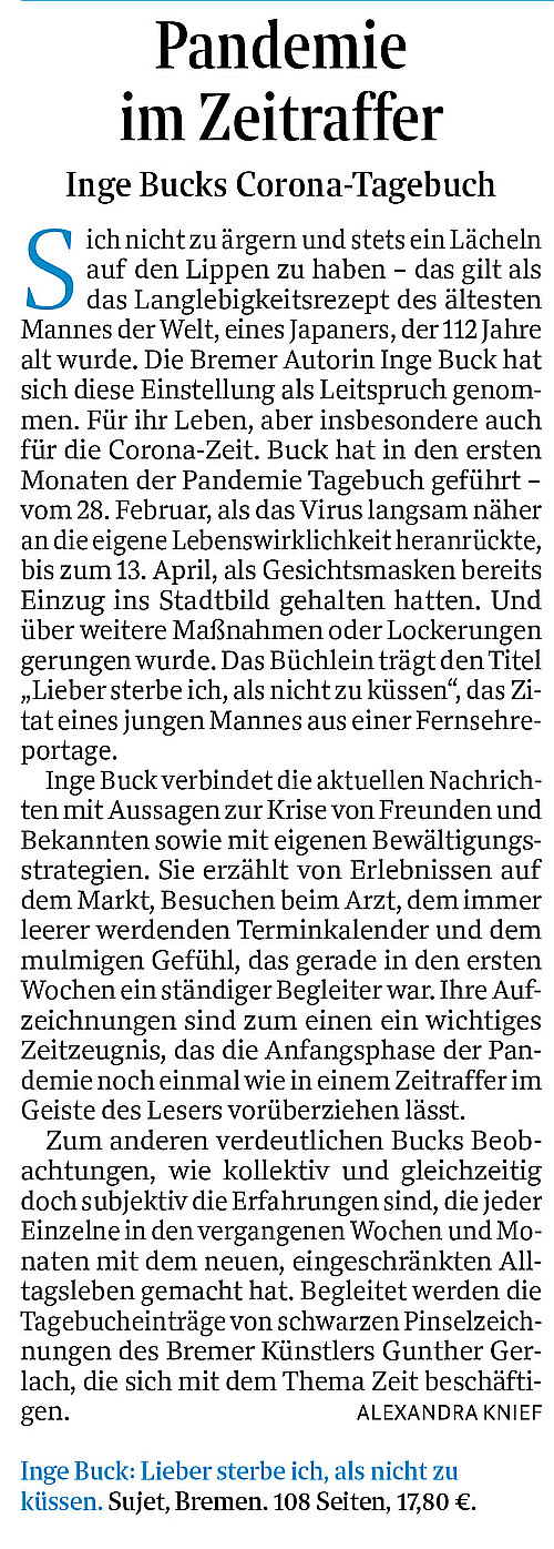 Weserkurier vom 20. August 2020